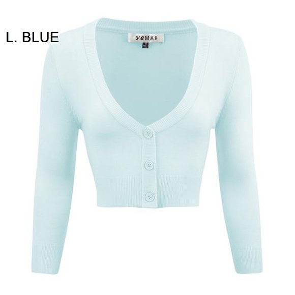 Cropped Cardigan Large XL Sweater 3 for $40. 3/4 Sleeve V-Neck Basic Button Down - Picture 4 of 16